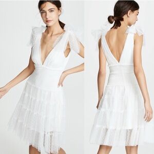 Cinq à Sept White Lace Midi Dress 6